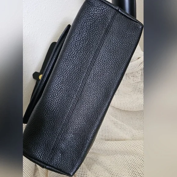 Fossil Kinley Cowhide Black Pebbled Leather Shopper Bag - Picture 11 of 16